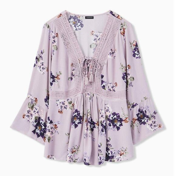 Torrid Lavender Floral Blouse - Picture 12 of 12